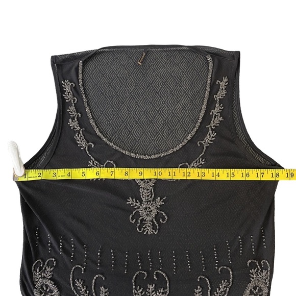 Soyaconcept Dark Grey Sheer Silver Beaded Tank (L) - Picture 13 of 15